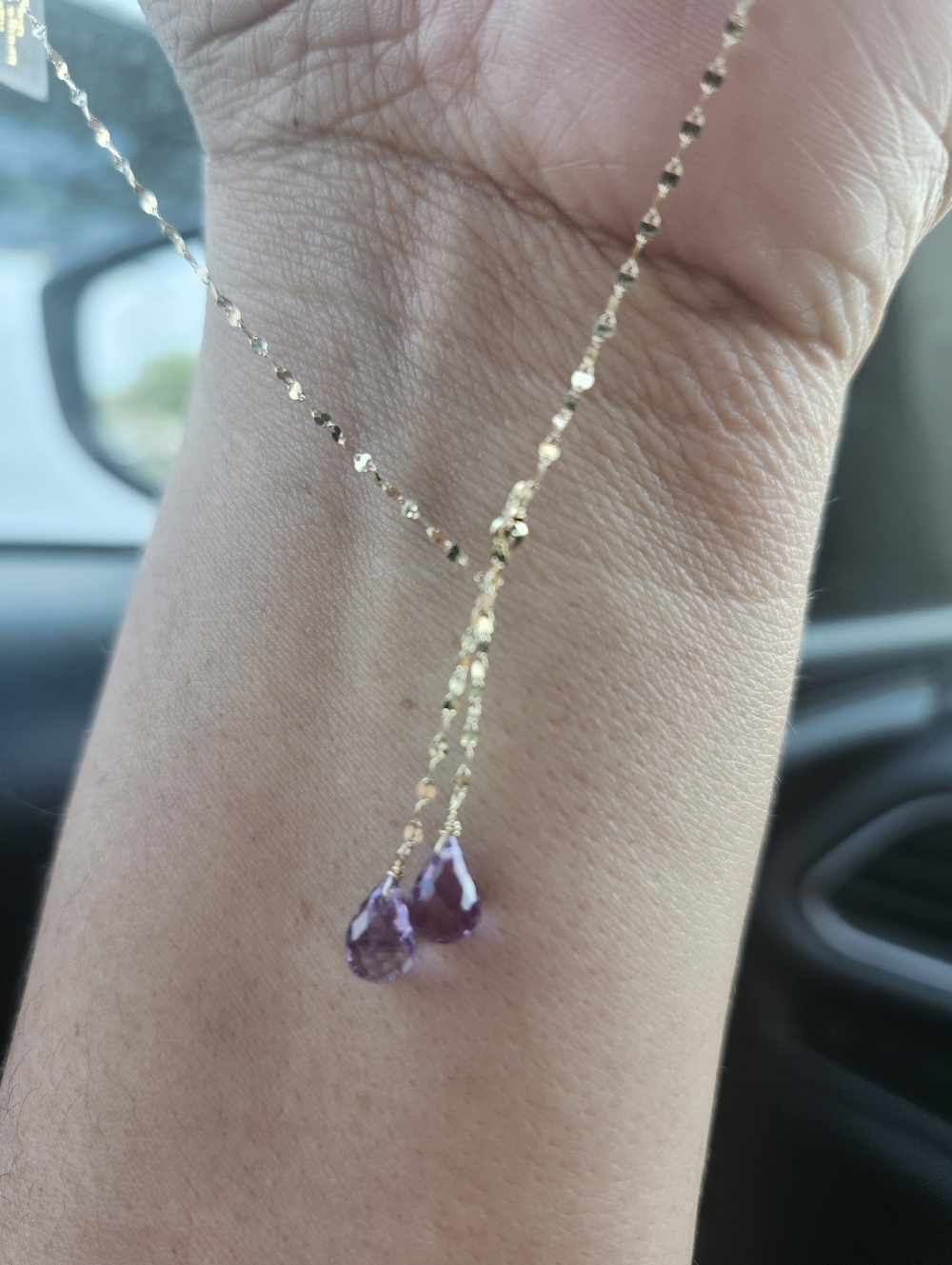 14kt Amethyst Y-Necklace 1.75 Carat